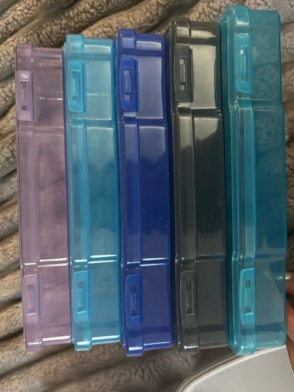 Stackable Clear Plastic Storage Boxes with White Lid - bundle